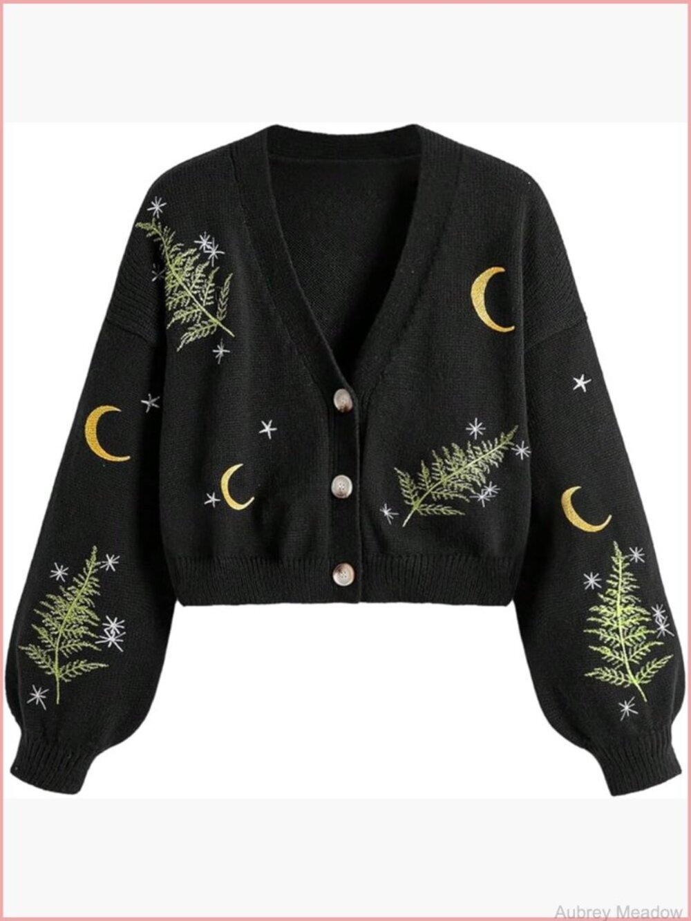 Plus Size Cropped Cardigan Sweater V-Neck Button Down Long Sleeve